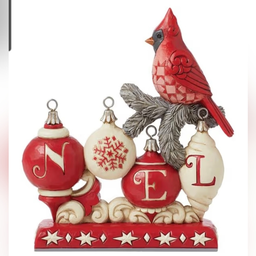 Jim Shore Heartwood Creek Nordic Noel Christmas Cardinal Figurine